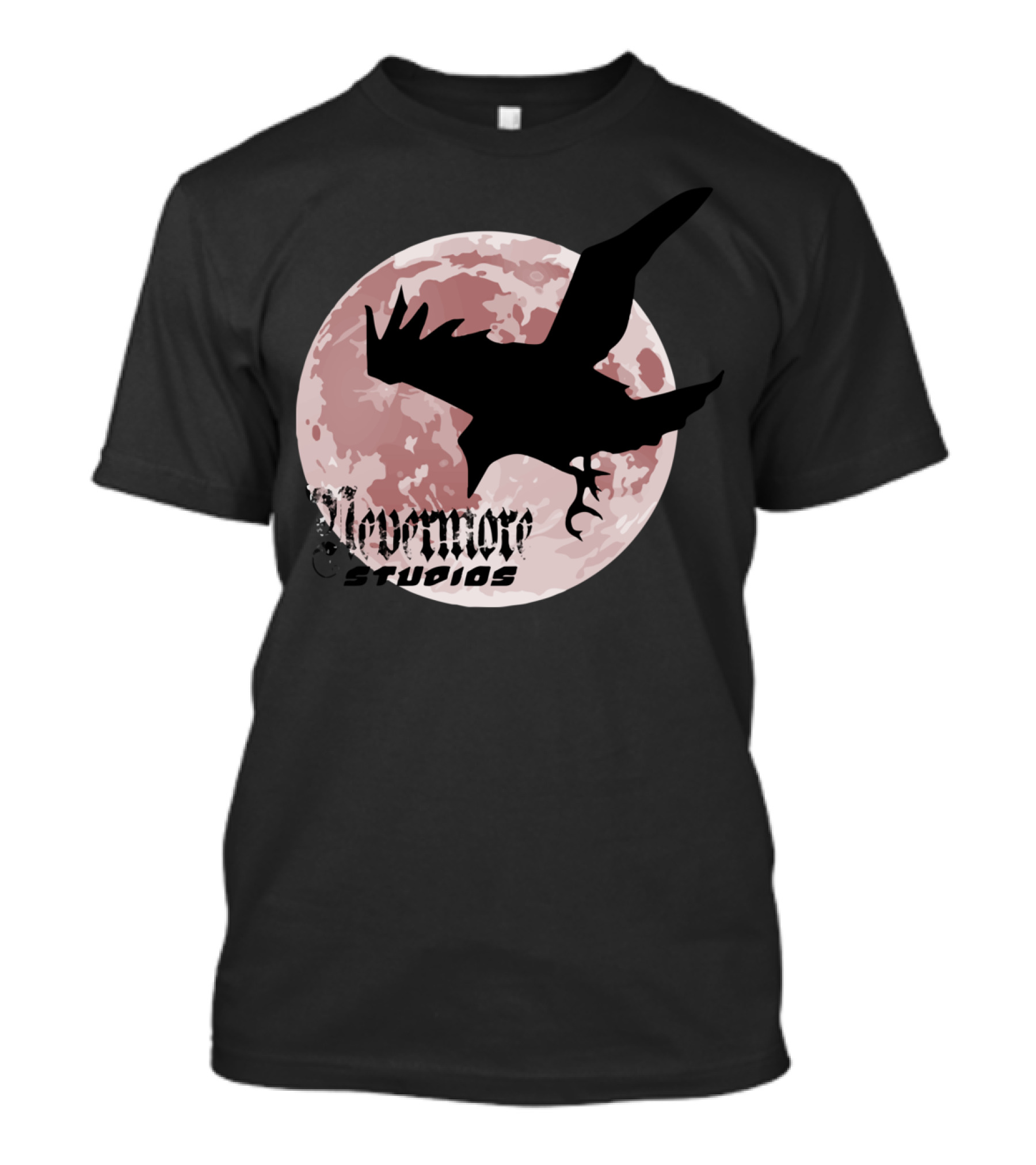 Nevermore Studios Raven Silhouette Over Full Moon T-Shirt