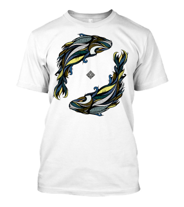 Koi Fish Yin Yang Blue Fish T-Shirt