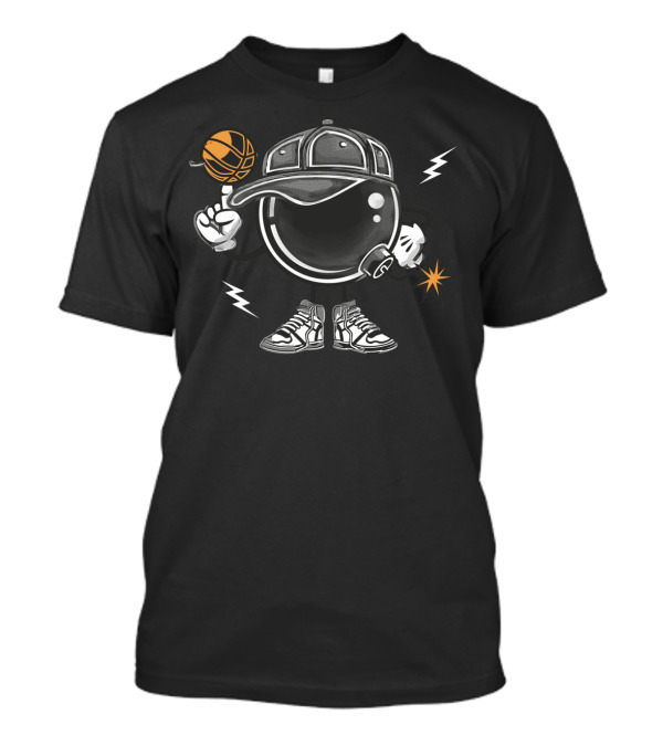 Basketball Bomber Cap Sneakers Black And Orange Ball Lightning T-Shirt