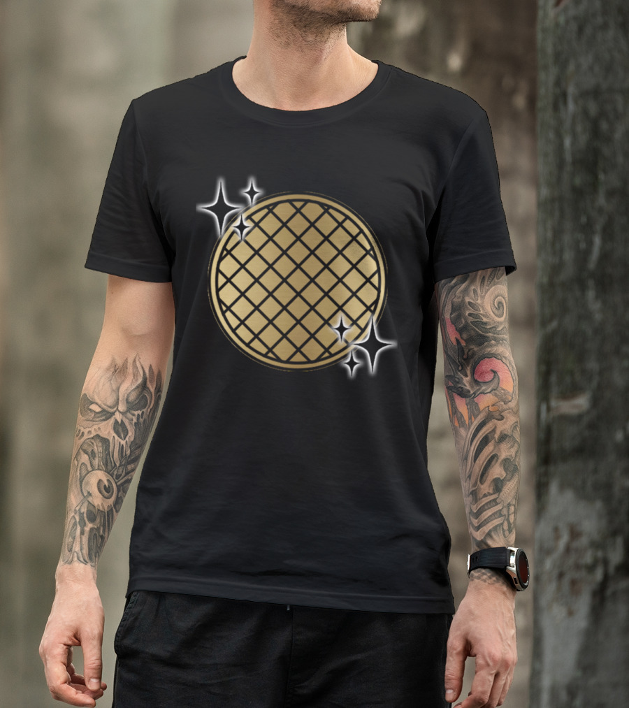 DezThuMak Golden Waffle Circle With Sparkles T-Shirt
