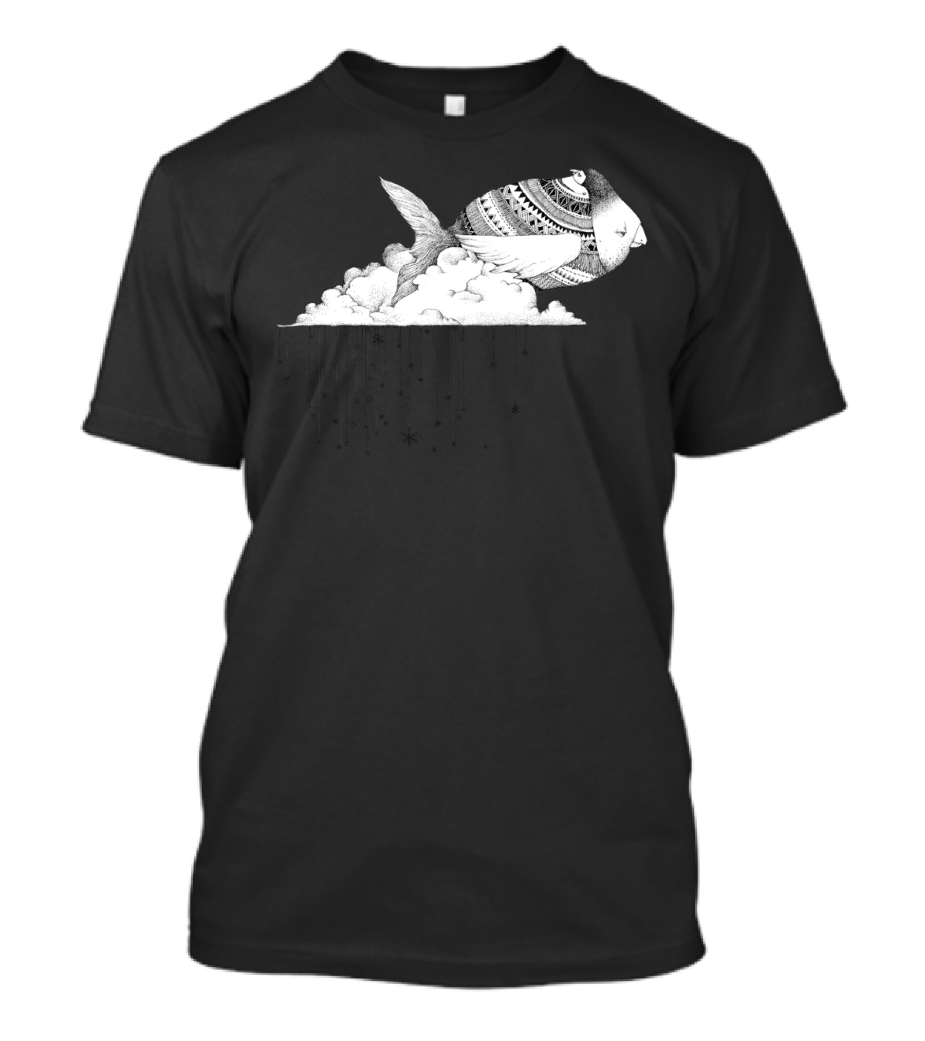 Flying Fish Intricate Patterns And Clouds T-Shirt