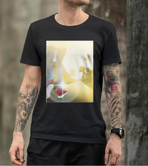 Rays Of Light Sunset Walk With Palm Trees And Red Sneakers T-Shirt