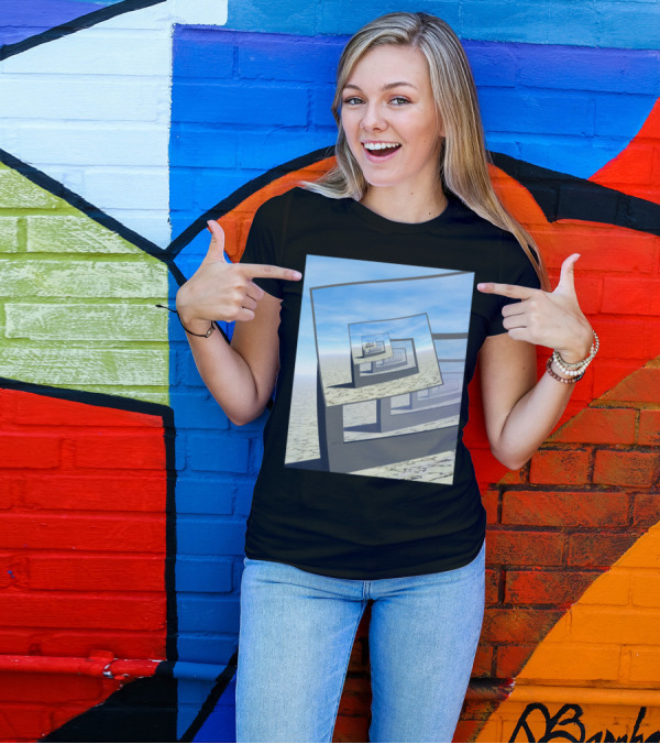 Surreal Infinite Loop Desert Monitors Canvas T-Shirt