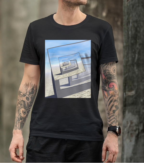 Surreal Infinite Loop Desert Monitors Canvas T-Shirt