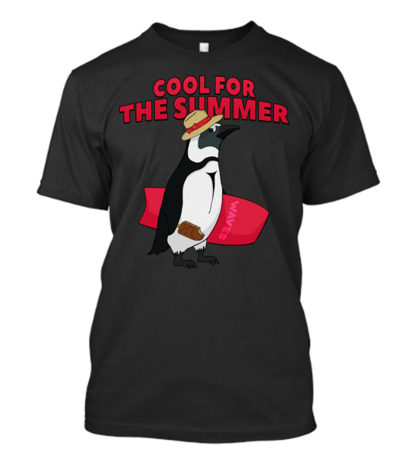 COOL FOR THE SUMMER PENGUIN WAVES HAT SURFBOARD T-Shirt