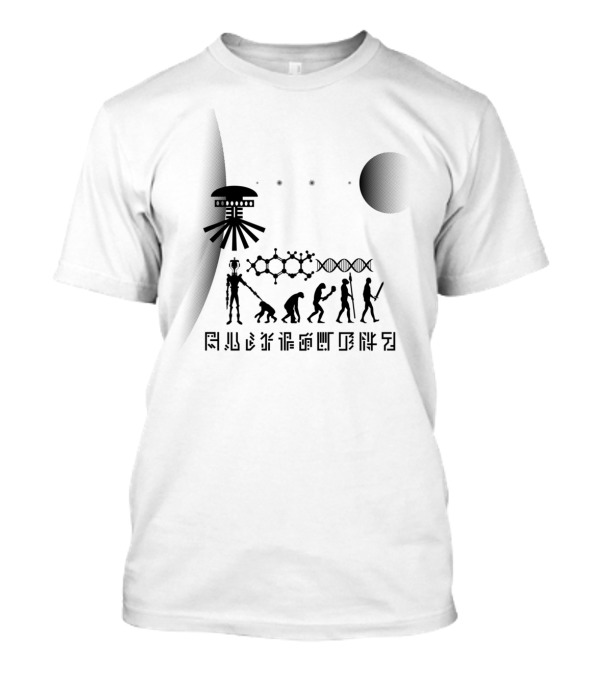 Evolution Alien DNA Moon Symbols T-Shirt