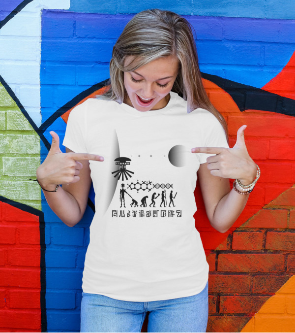 Evolution Alien DNA Moon Symbols T-Shirt