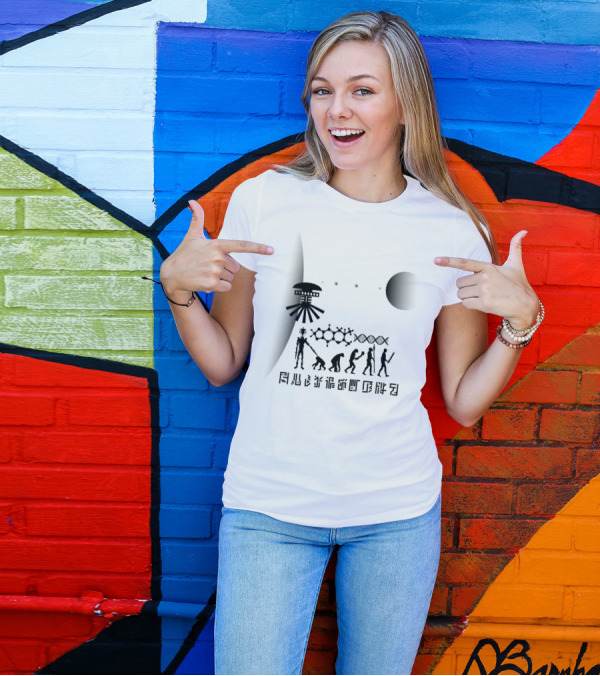 Evolution Alien DNA Moon Symbols T-Shirt
