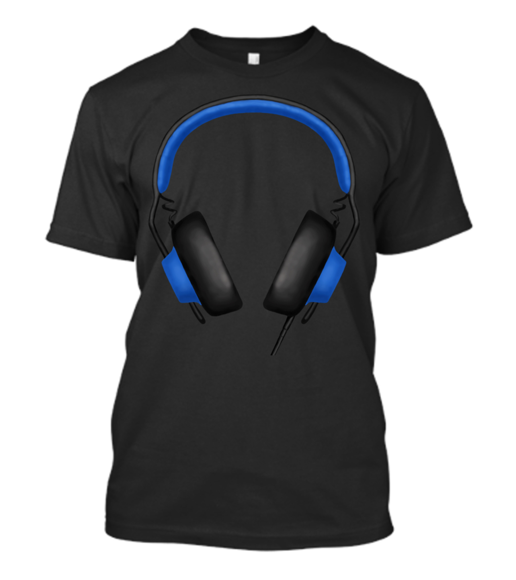 Blue And Black Over-Ear Headphones T-Shirt