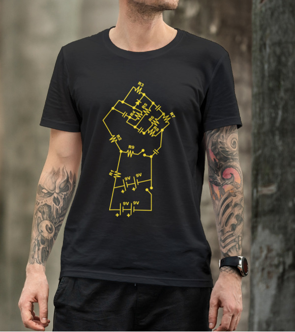 Re Volt 9V Circuit Schematic Fist R1 R2 R3 R4 R5 R6 R7 R8 R9 T-Shirt