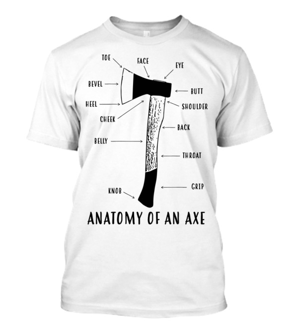 Anatomy Of An Axe Toe Heel Cheek Belly Knob Face Eye Butt Shoulder Back Throat Grip T-Shirt