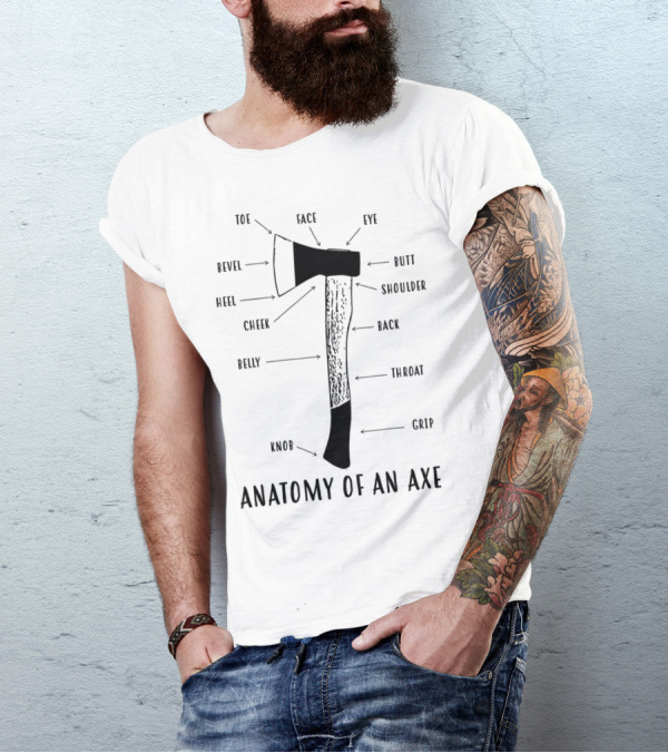 Anatomy Of An Axe Toe Heel Cheek Belly Knob Face Eye Butt Shoulder Back Throat Grip T-Shirt