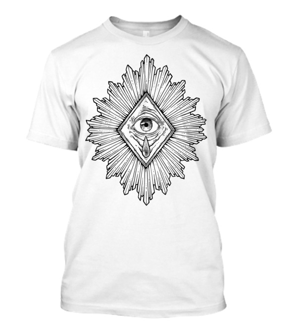 Ex Voto All-Seeing Eye With Teardrop Geometric Emblem T-Shirt