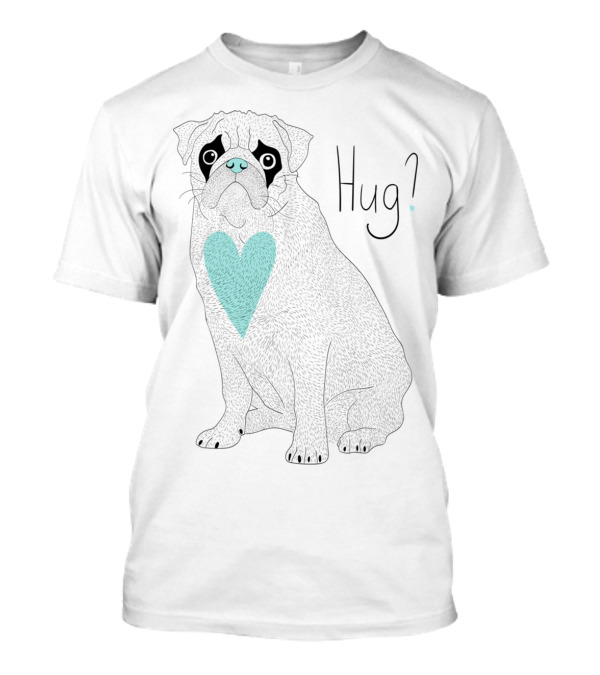 Pug Hug Heart Question T-Shirt