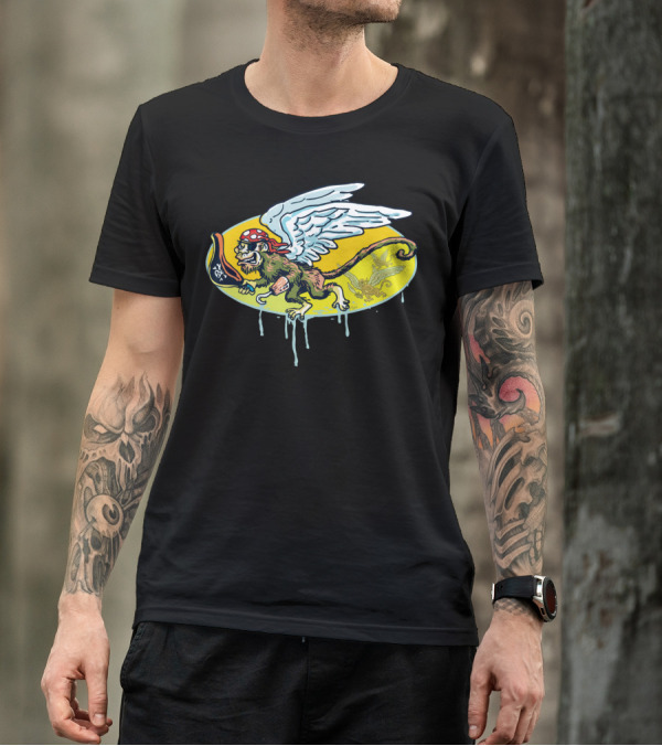 Flying Pirate Monkeys Winged Mischief Adventure T-Shirt