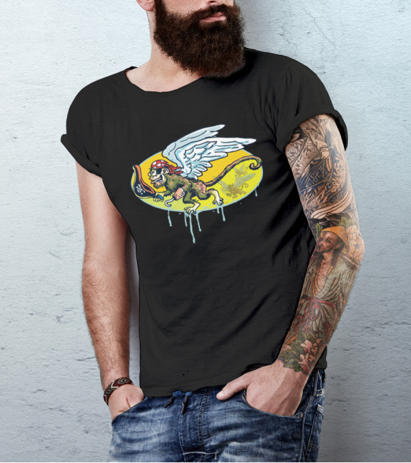 Flying Pirate Monkeys Winged Mischief Adventure T-Shirt