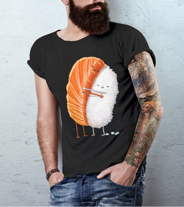 Sushi Hug Salmon Nigiri Embrace T-Shirt
