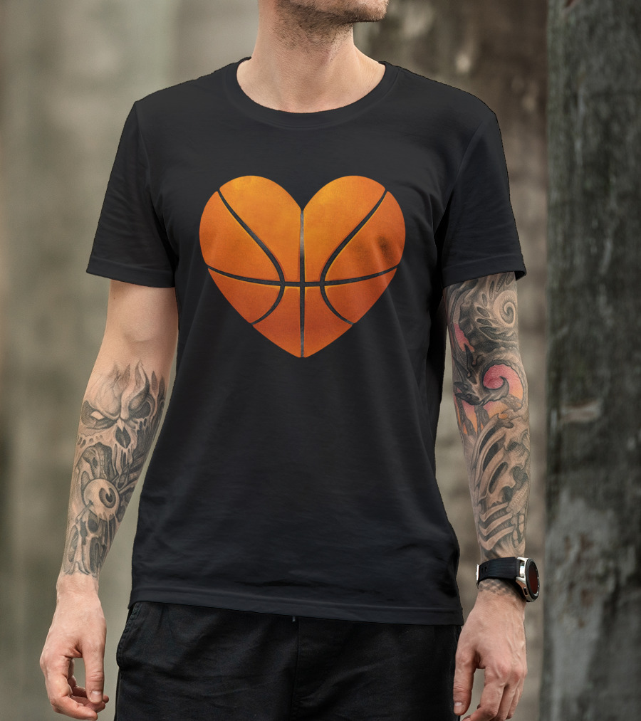 Basketball Shaped Heart T-Shirt
