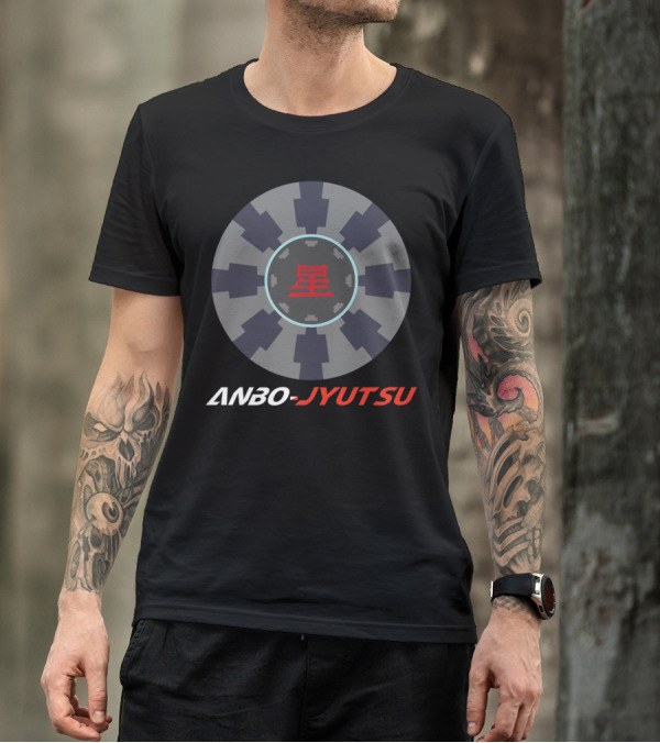 Anbo Jyutsu Star Symbol With Circular Grey And Black T-Shirt