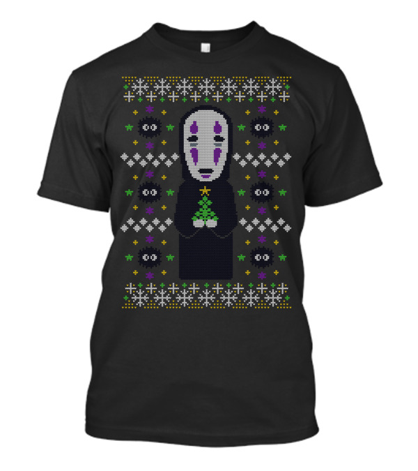 Spirited Holiday Sweater Ghost Holding Tree T-Shirt