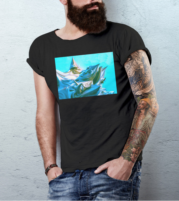 Foam Glacier Peaks In Surreal Turquoise Hues T-Shirt