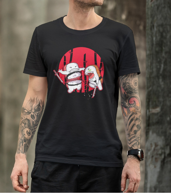 Sushi Duel In Bamboo Slash Battle Japan T-Shirt