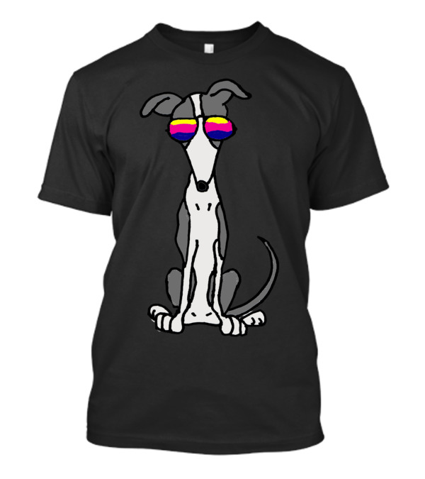 Cool Funny Greyhound Dog With Colorful Sunglasses T-Shirt