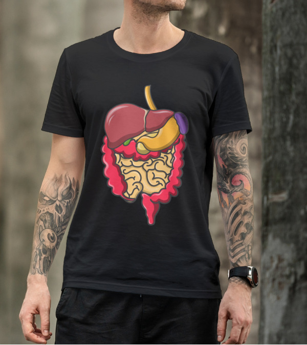 Human Organs Cartoon Colorful Anatomy T-Shirt
