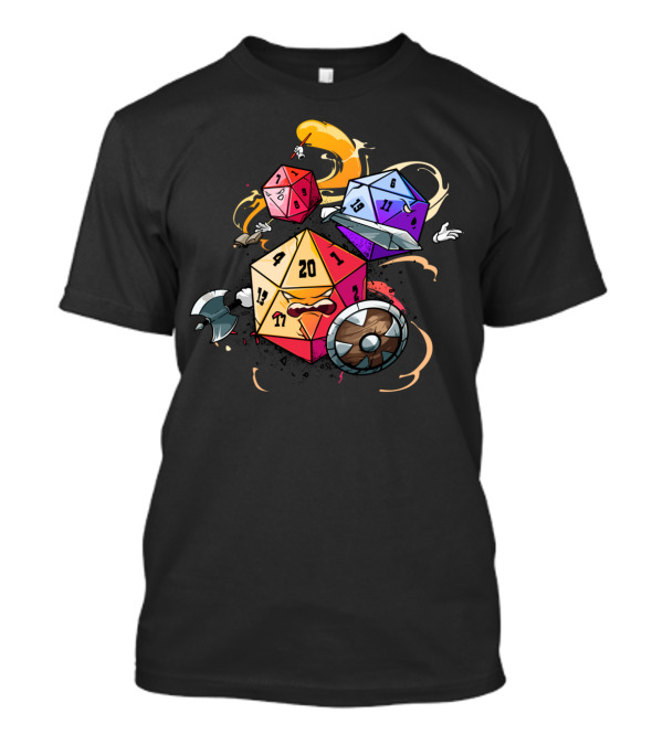Dice Warriors Battle Ready Polyhedral Adventure T-Shirt