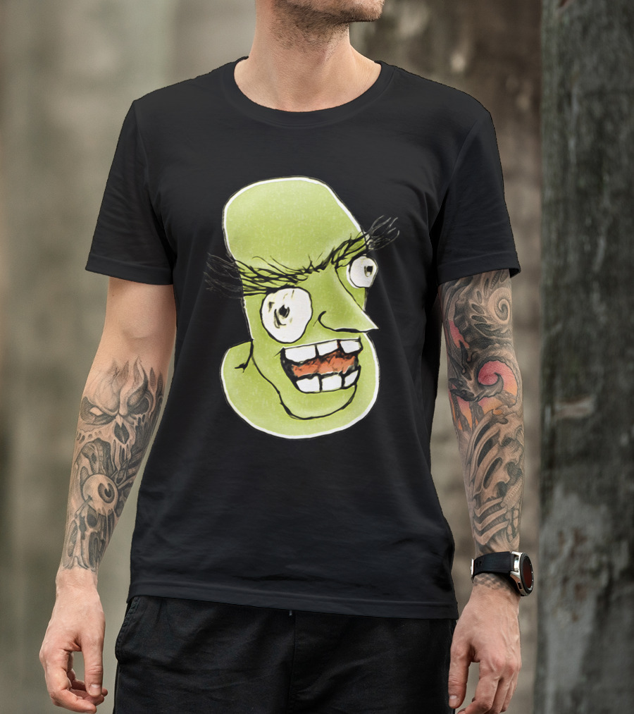 Mad Monster Man With Evil Expression Cartoon Face T-Shirt