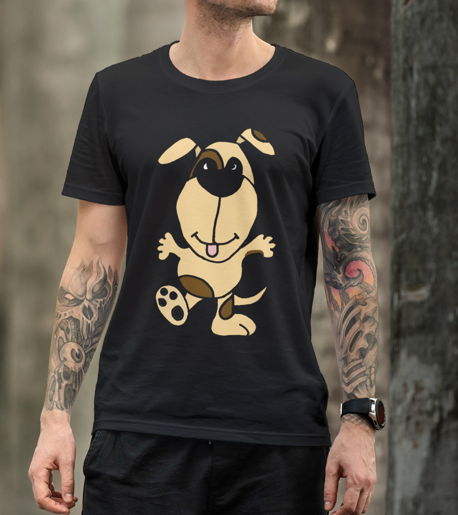 Joyful Dancing Brown And Tan Cartoon Dog T-Shirt
