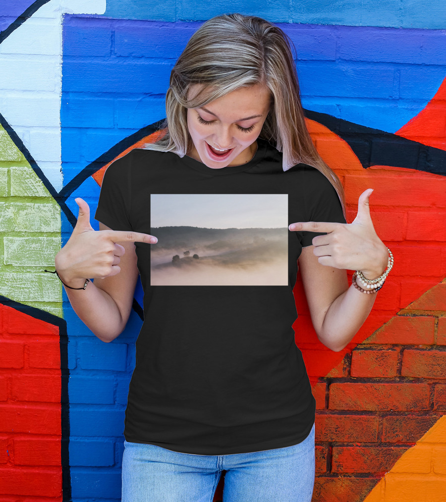 Foggy Landscape Vista Misty Hills T-Shirt