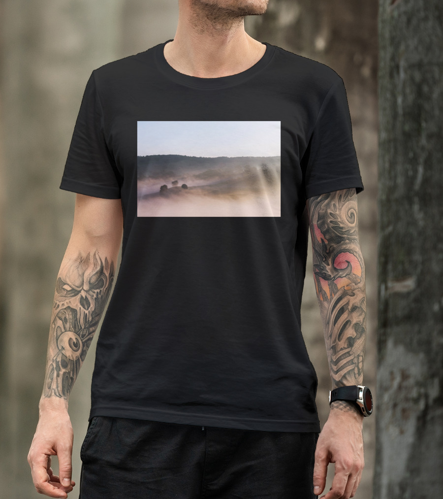 Foggy Landscape Vista Misty Hills T-Shirt