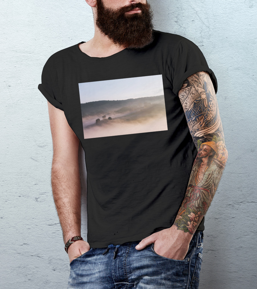 Foggy Landscape Vista Misty Hills T-Shirt