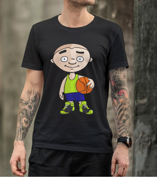 Cartoon Basketball Character With Green Top And Sneakers T-Shirt