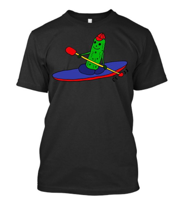 Cool Funny Pickle Kayaking Cartoon With Paddle T-Shirt