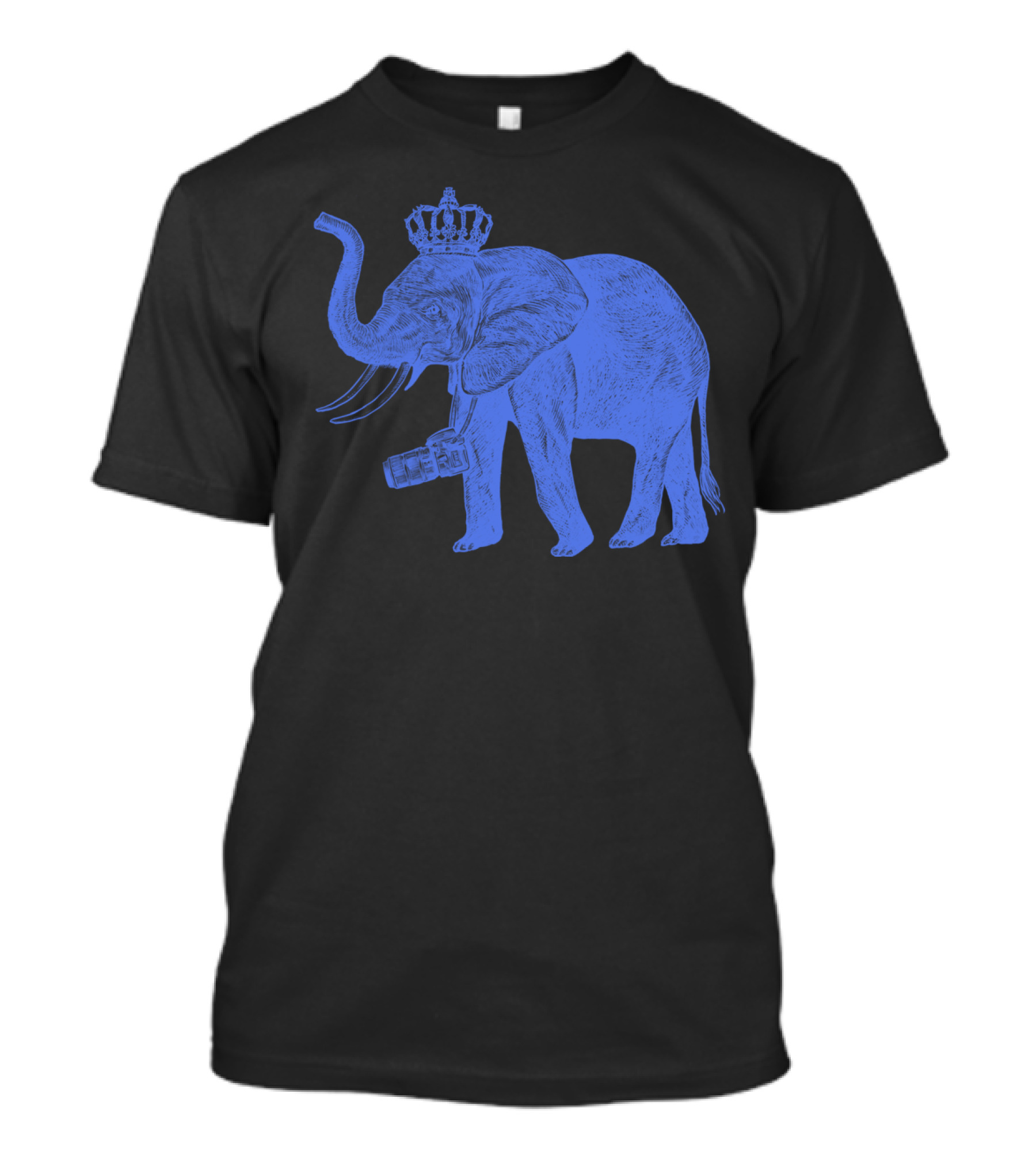 Exist Elephant Wearing Crown Camera T-Shirt