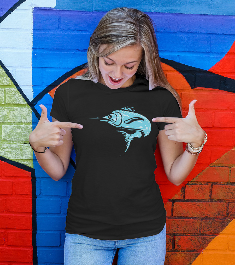 Blue Marlin Fish Jumping T-Shirt