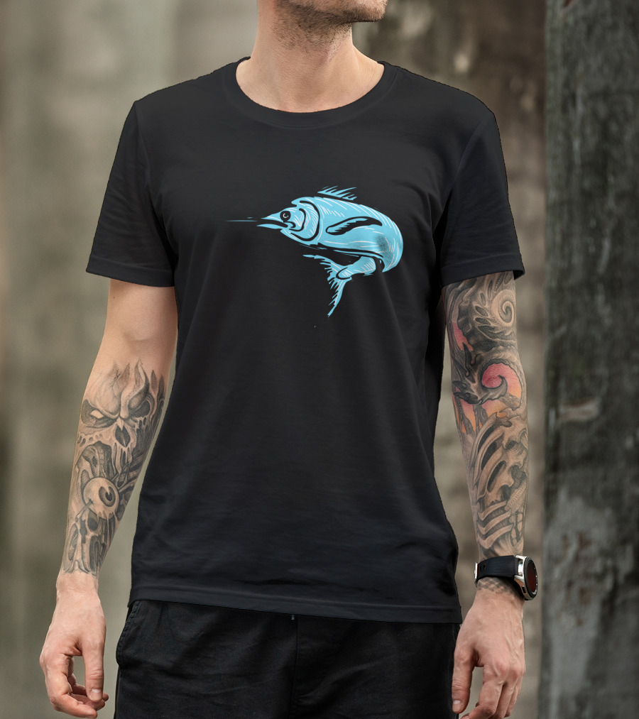 Blue Marlin Fish Jumping T-Shirt