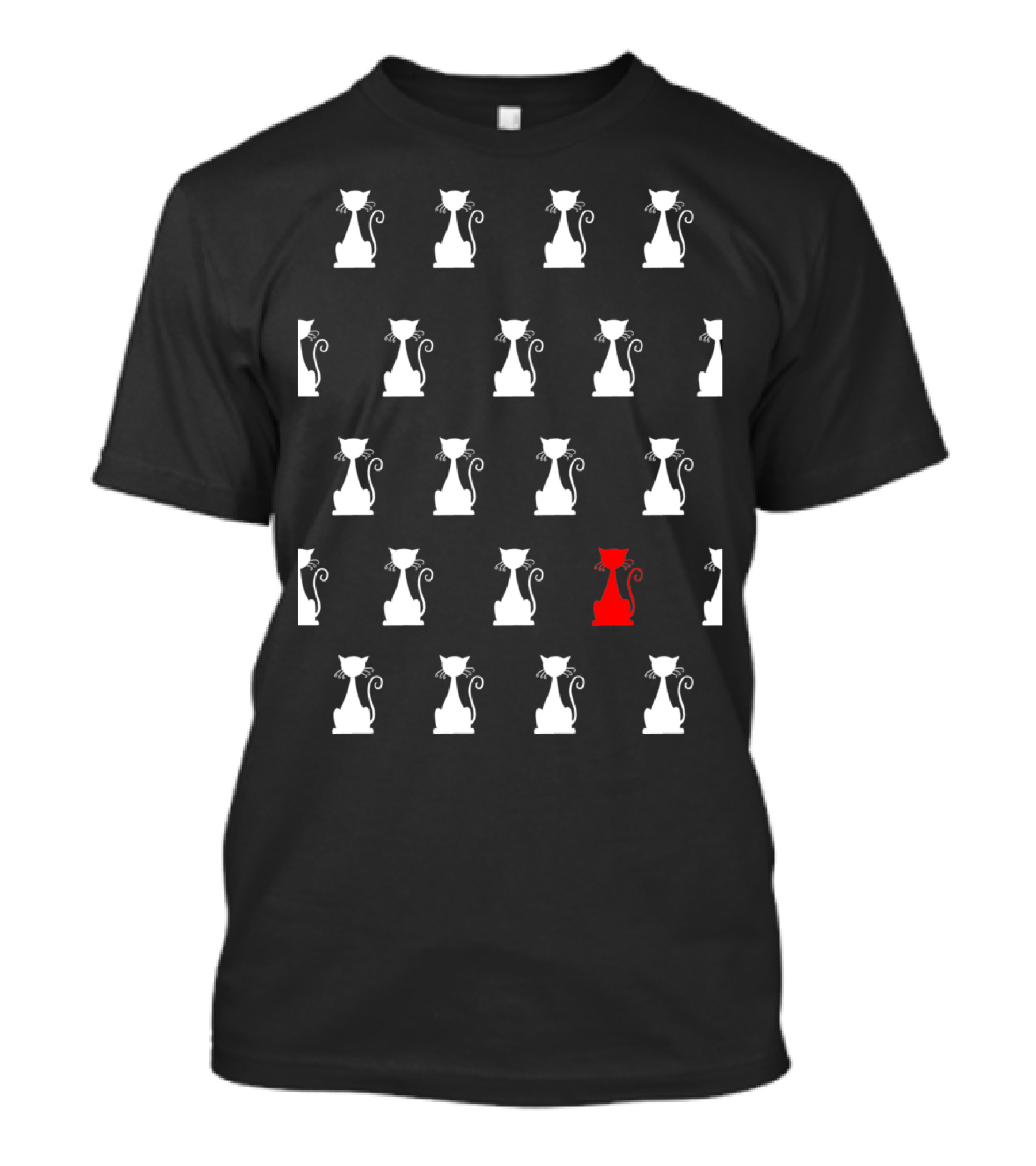 Different Cat In Red Among White Cats T-Shirt