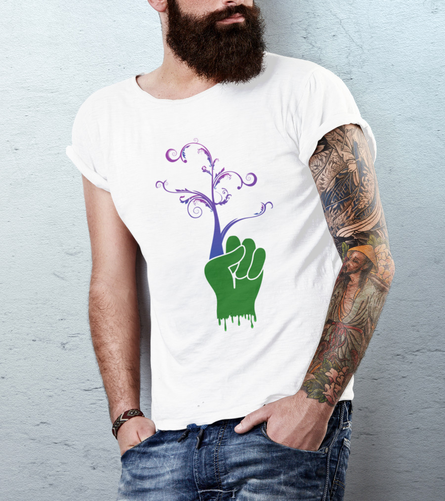 Different Point Of View Fist With Emerging Flourish Tree T-Shirt