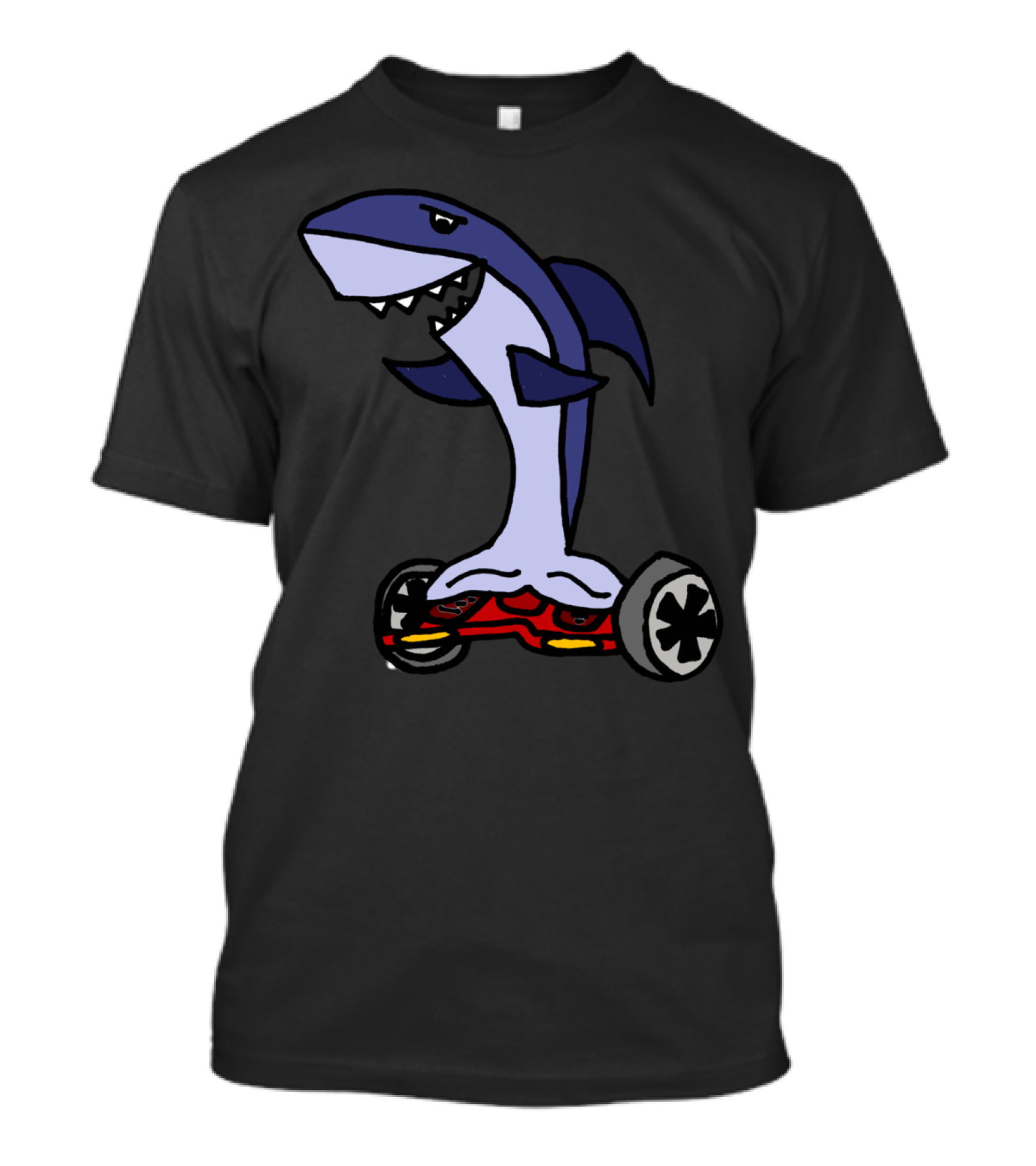 Cool Funny Shark Riding Hoverboard T-Shirt
