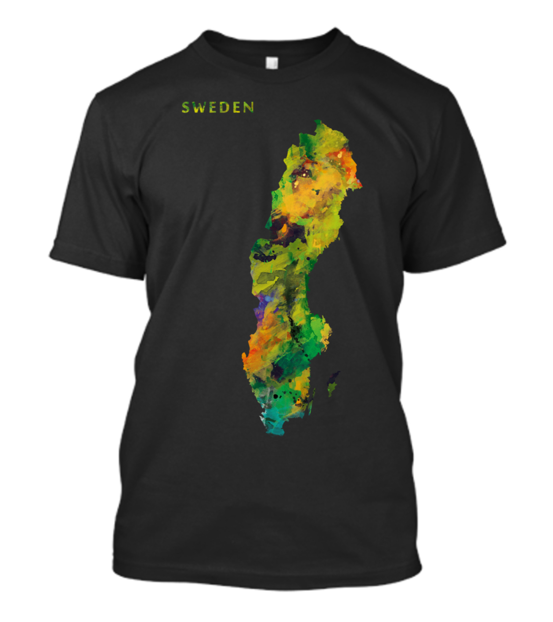 Sweden Colorful Map T-Shirt