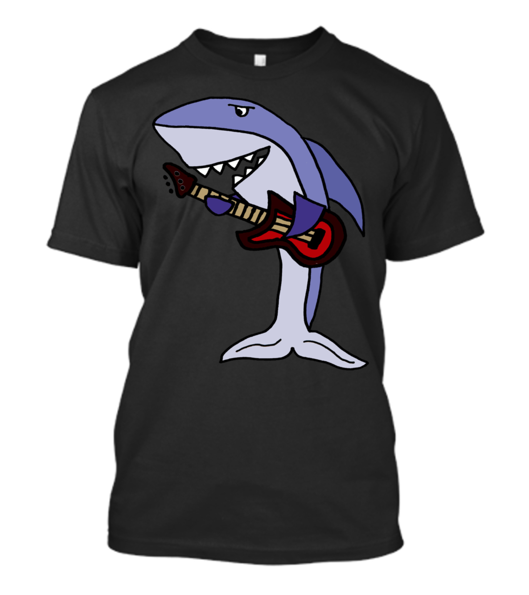 Cool Shark Playing Red Guitar T-Shirt