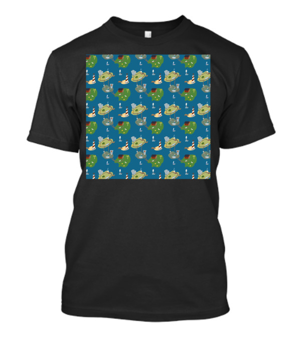 Exploration Pattern With Islands, Lighthouses, And Sailboats T-Shirt