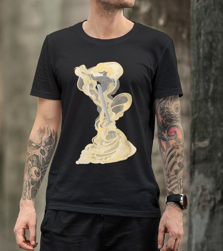 A Very Hot Noodle Galaxy Of Steam With Fork Swirl T-Shirt