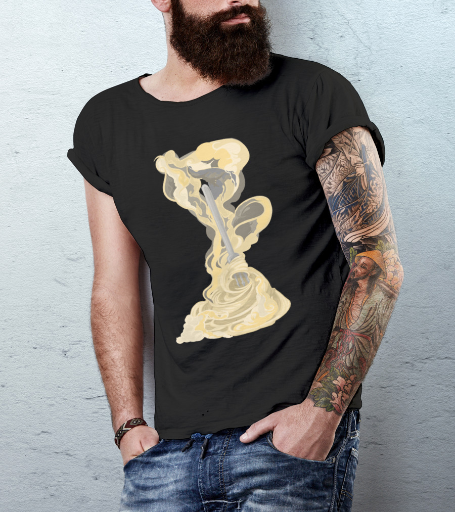 A Very Hot Noodle Galaxy Of Steam With Fork Swirl T-Shirt