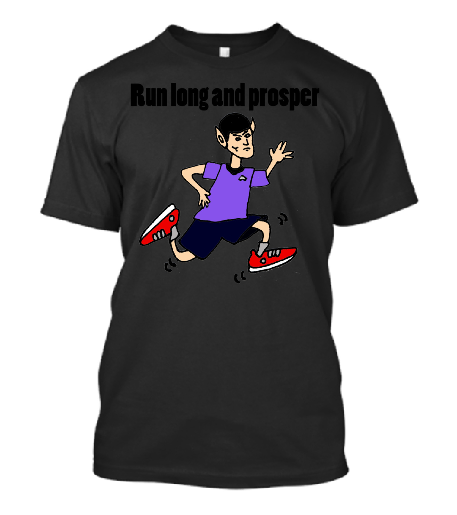 Run Long And Prosper Cool Funny Vulcan Runner T-Shirt
