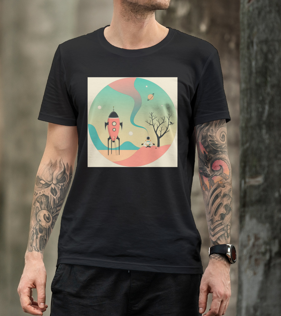 EXPLORE Cosmic Adventure With Rocket Astronaut And Saturn T-Shirt