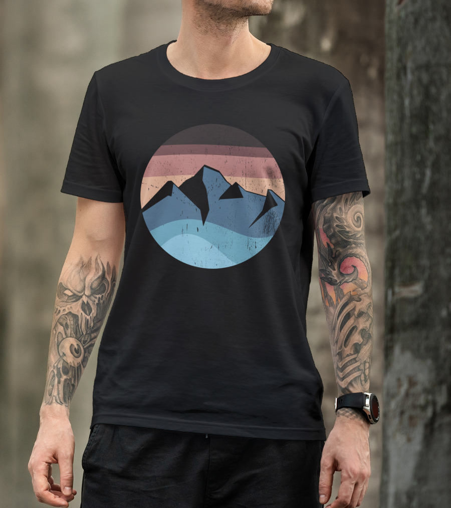 Blue Mountain Gradient Circle T-Shirt